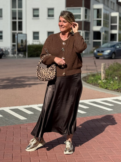 SATIN Rok - Bruin