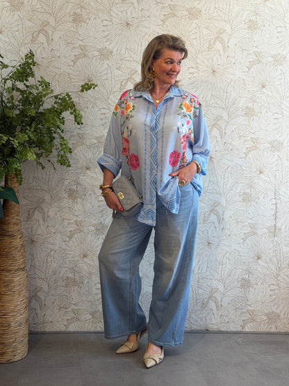 FLOWER Blouse - Blauw