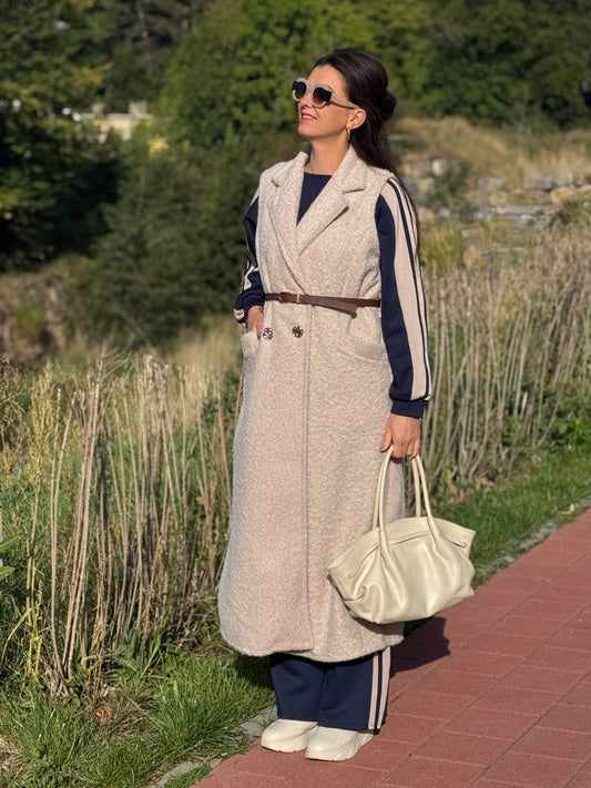 LUCY Gilet Long - Beige