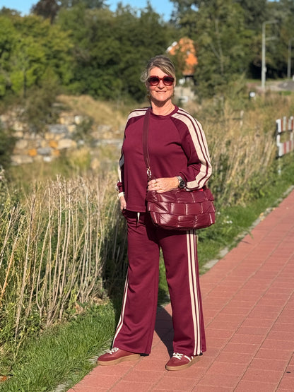 CASEY CO-ORD SET- Bordeaux Stripe