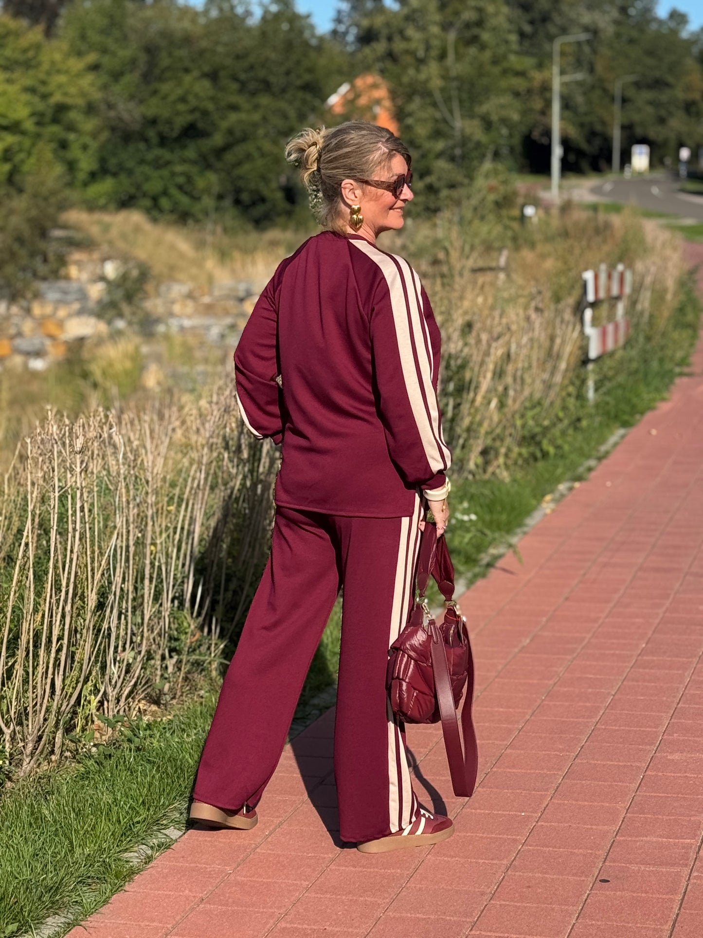 CASEY CO-ORD SET- Bordeaux Stripe