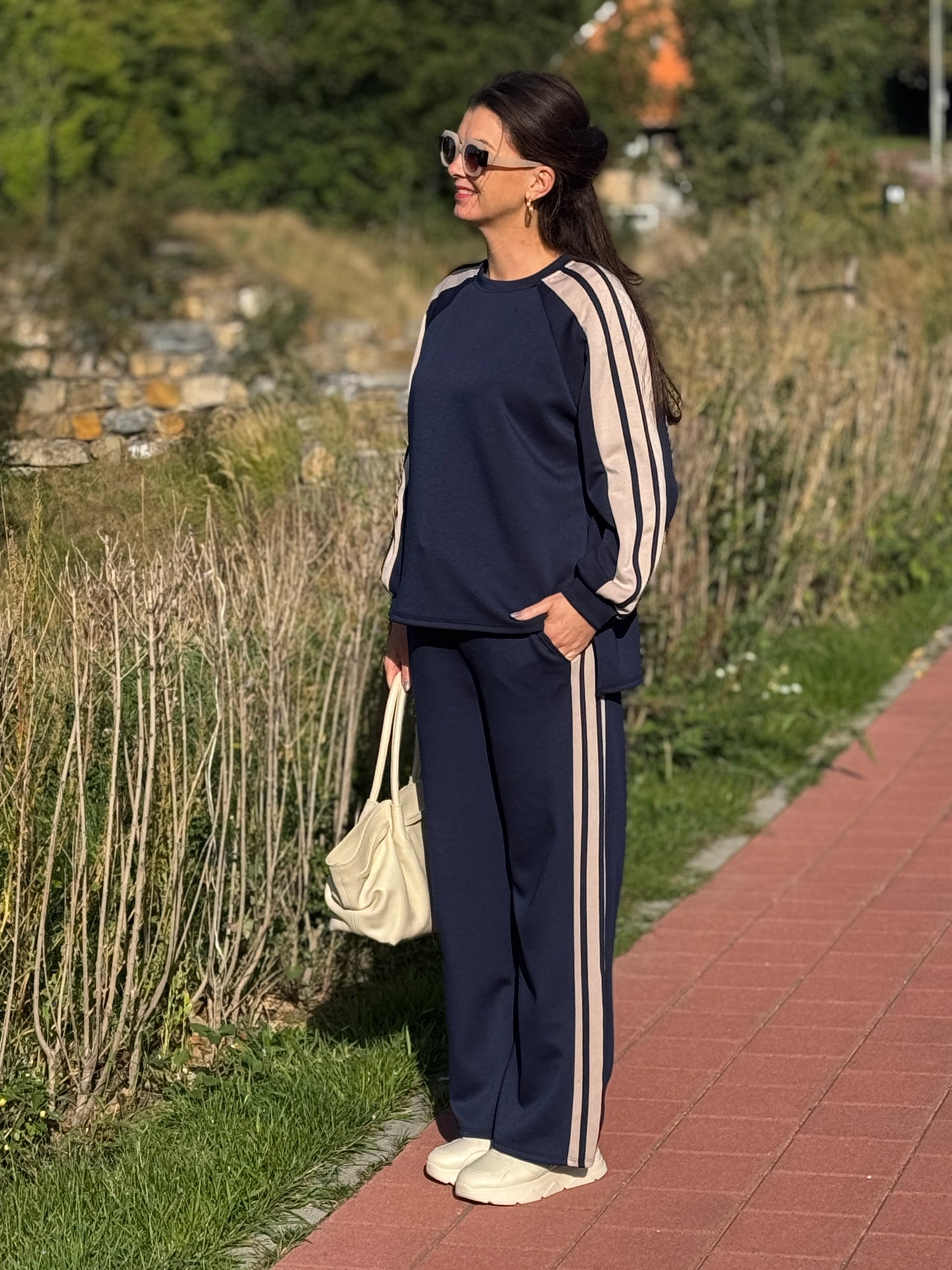 CASEY Co-ord set - Blauw Stripe