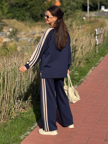 CASEY Co-ord set - Blauw Stripe