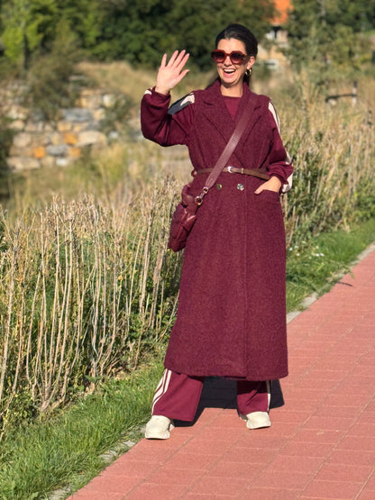 LUCY Gilet Long - Bordeaux