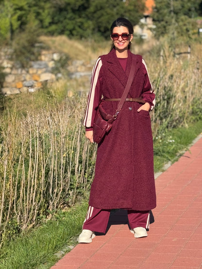 LUCY Gilet Long - Bordeaux