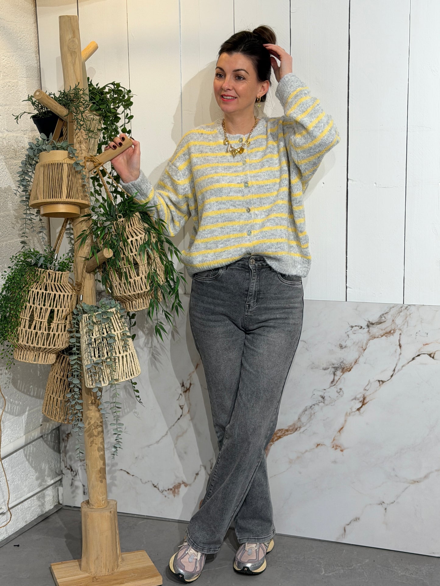 LILI STRIPE VEST - Grijs