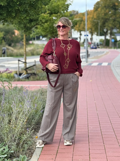 WENDY Sweater Ruffle - Bordeaux