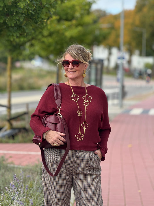 WENDY Sweater Ruffle - Bordeaux