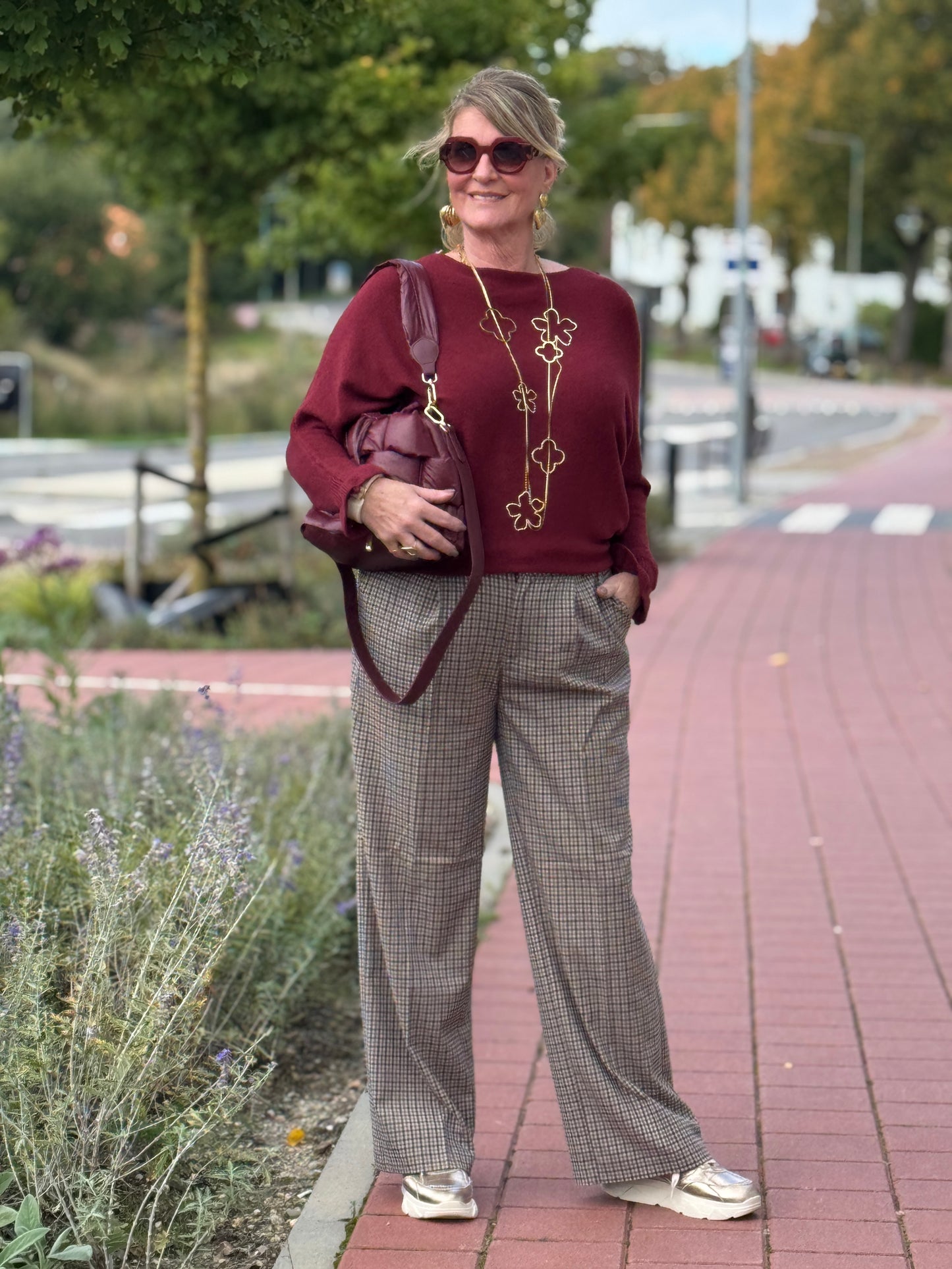 WENDY Sweater Ruffle - Bordeaux