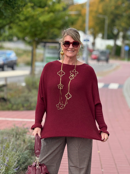 WENDY Sweater Ruffle - Bordeaux