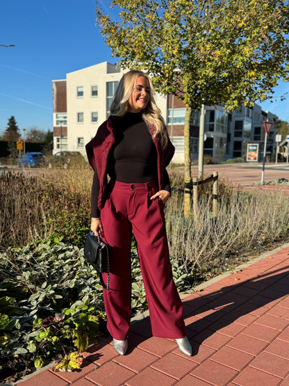 Wide Leg Pantalon - Burgundy