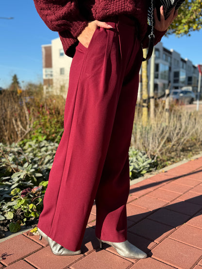 Wide Leg Pantalon - Burgundy