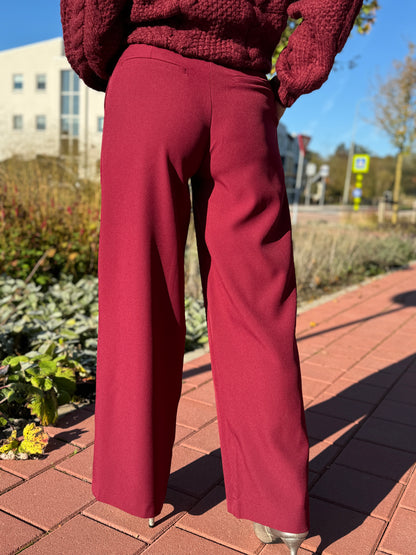 Wide Leg Pantalon - Burgundy