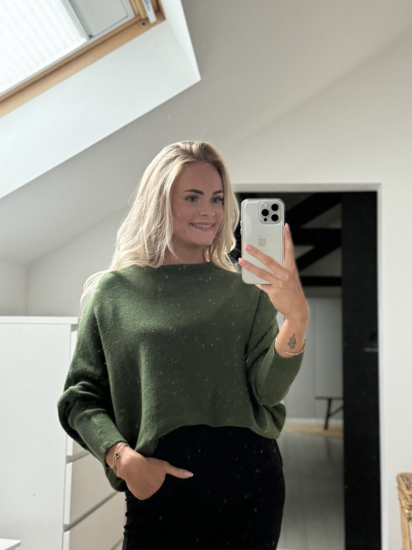 Wendy Ruffle Sweater - Groen