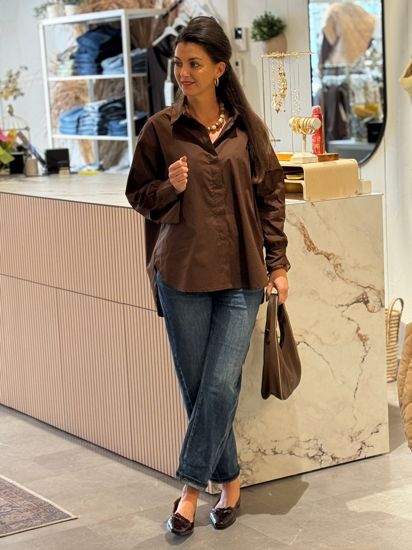 BASIC Blouse - Bruin