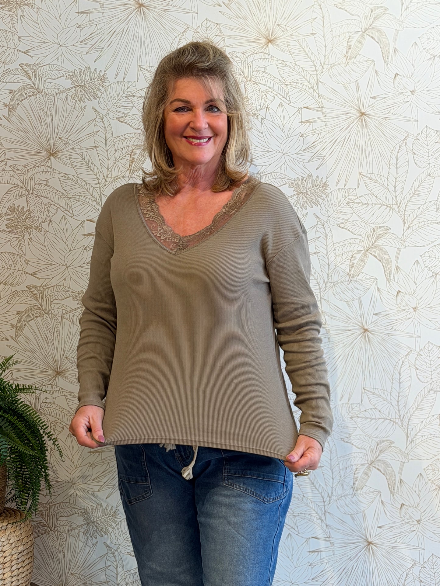 PAM Lace Shirt - Taupe