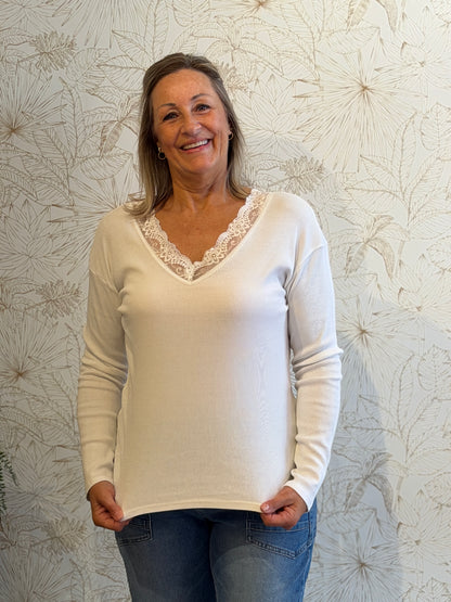 PAM Lace Shirt - Wit