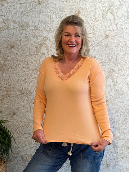 PAM Lace Shirt - Peach