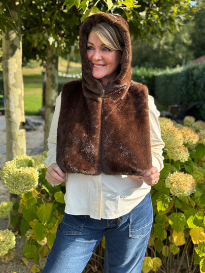 FAUX FUR Capuchon - Bruin