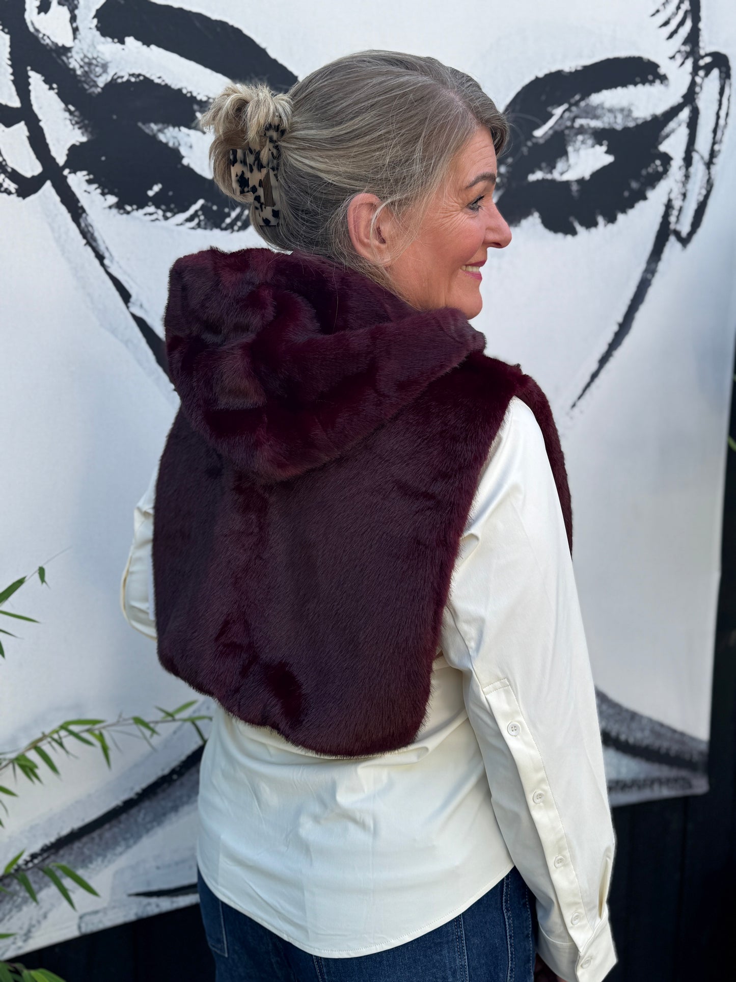 FAUX FUR Capuchon - Bordeaux