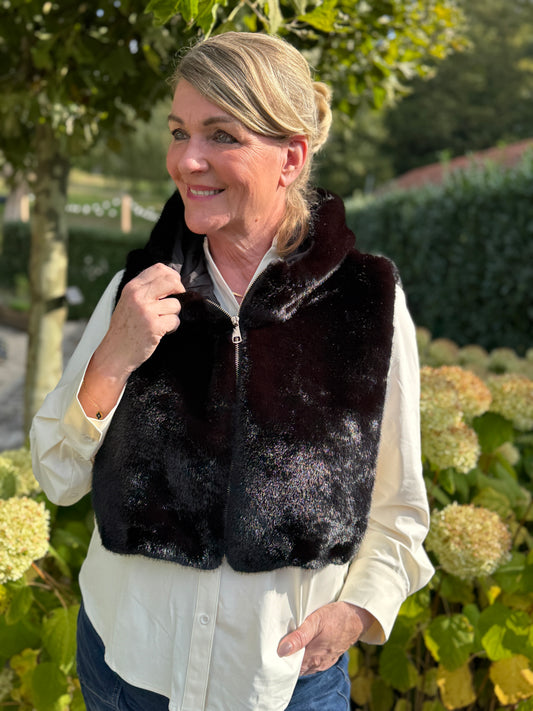 FAUX FUR Capuchon - Zwart