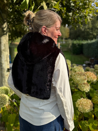 FAUX FUR Capuchon - Zwart