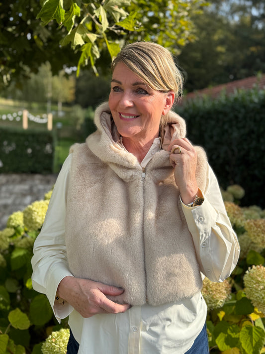 FAUX FUR Capuchon - Ecru