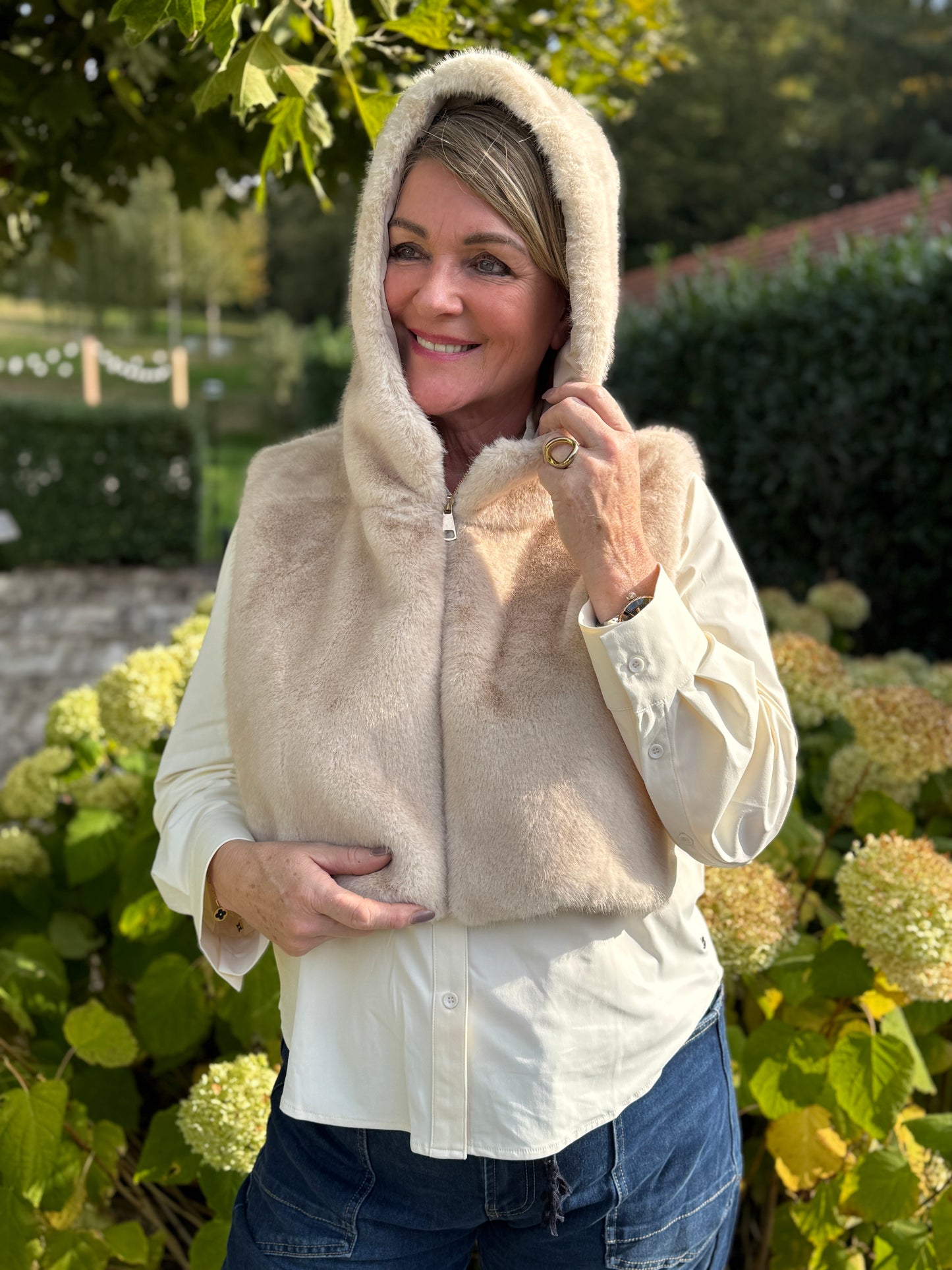 FAUX FUR Capuchon - Ecru