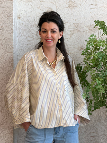 BACKY Blouse - Geel  Gestreept