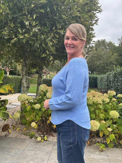BASIC LONG SLEEVE - Hemelblauw