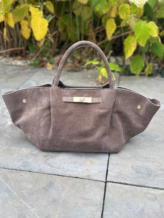 HERMIEN TAS Taupe suedine