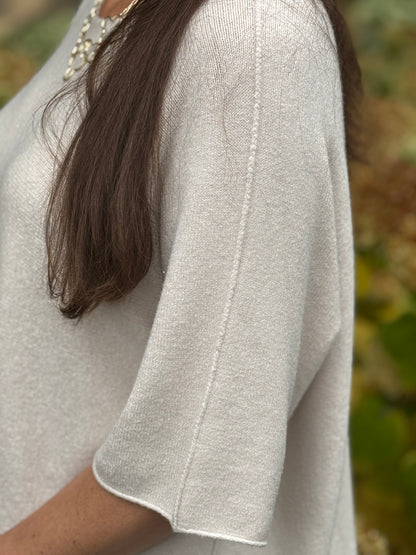 BASIC SLEEVE TOP - Ecru