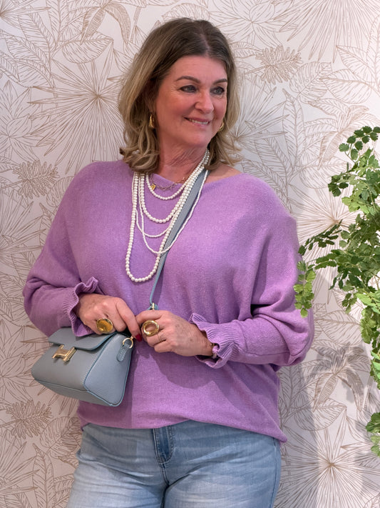 WENDY Sweater Ruffle - Paars