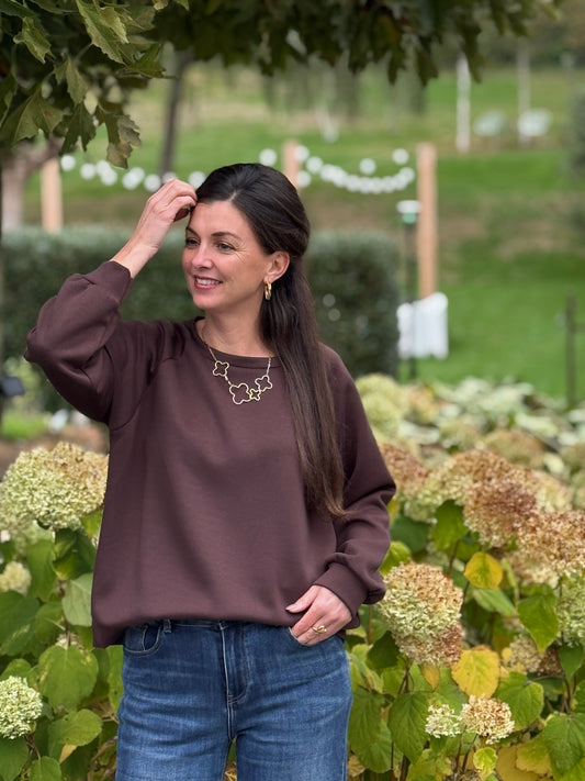 BASIC SWEATER - Bruin