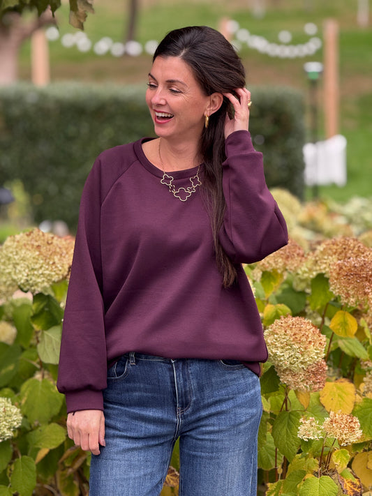 BASIC SWEATER - Bordeaux