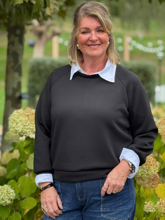 BASIC SWEATER - Zwart