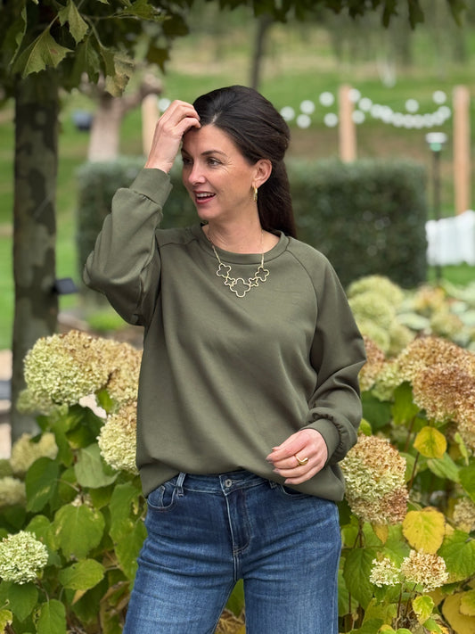 BASIC SWEATER - Groen