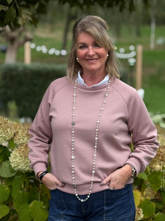 BASIC SWEATER - Roze
