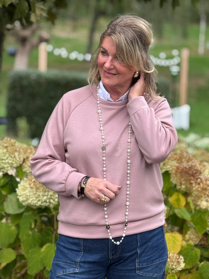 BASIC SWEATER - Roze