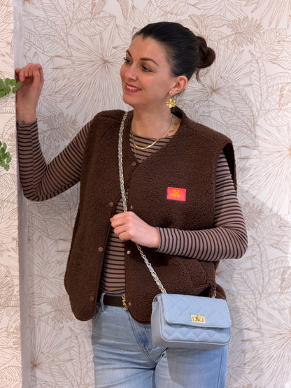 STRIPE Mesh Top - Bruin