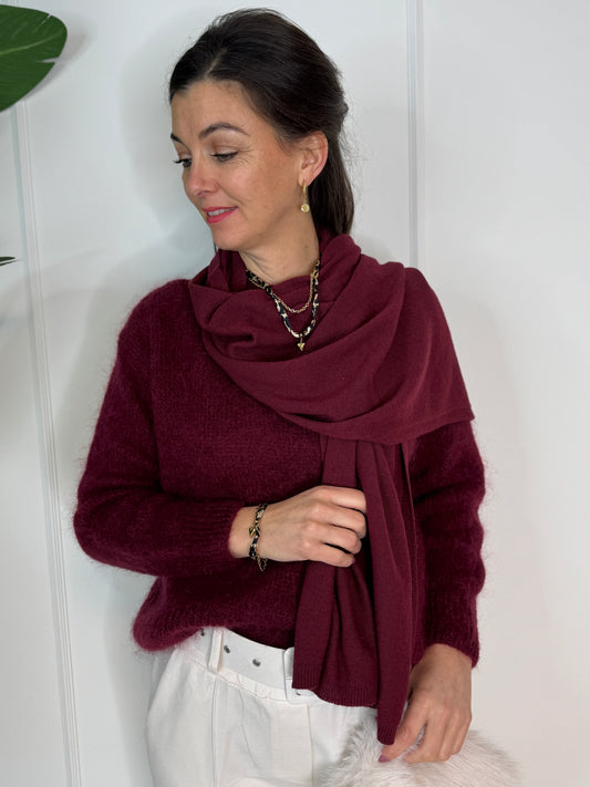 Cashmere Sjaal - Burgundy