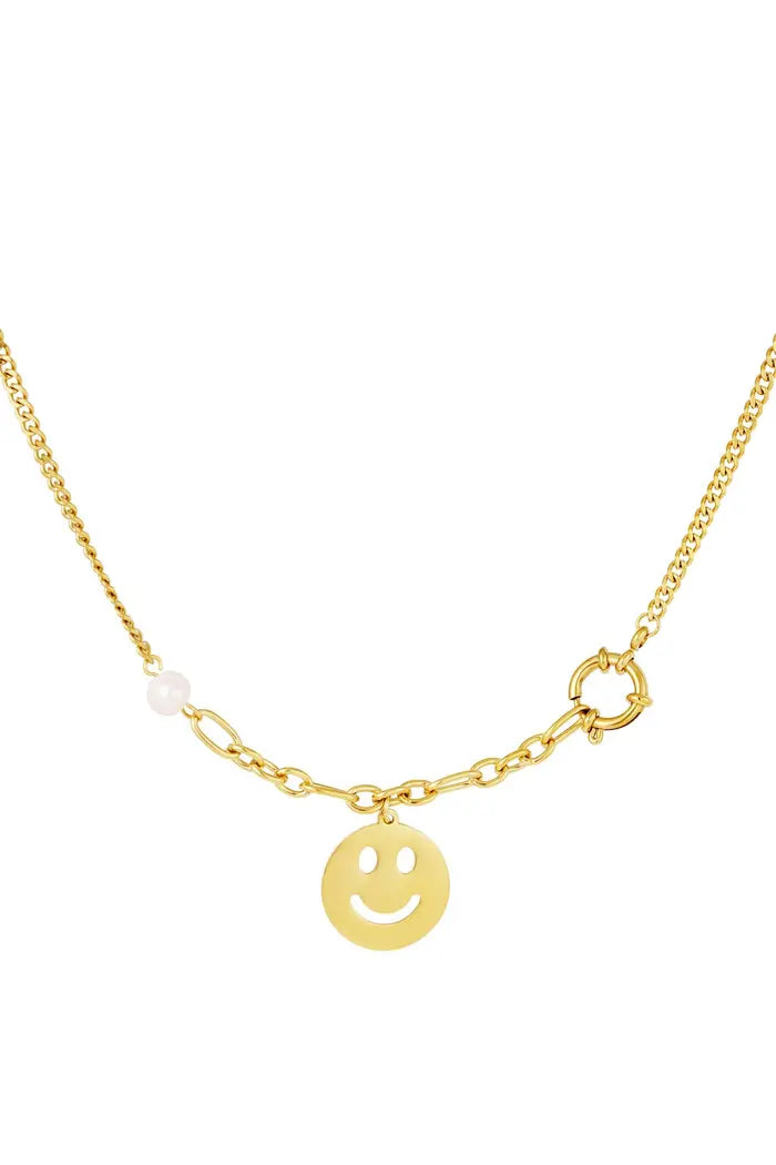 RVS Ketting Smiley Face