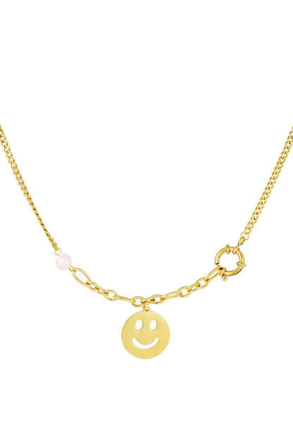 RVS Ketting Smiley Face