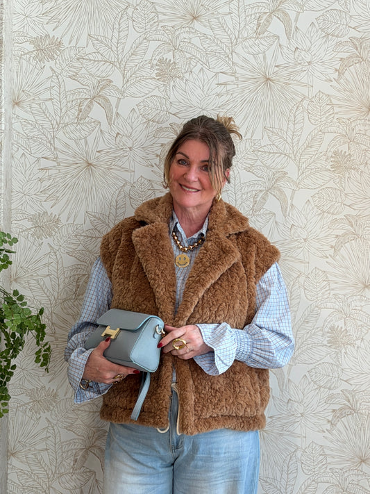 FLUFFY Gilet - Bruin