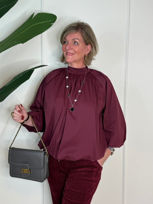 Aurelie Blouse - Burgundy