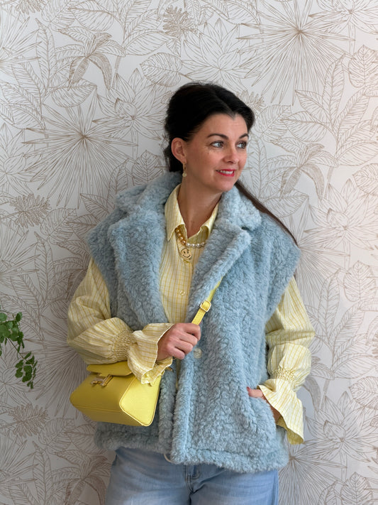 FLUFFY Gilet - Blauw