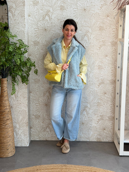 FLUFFY Gilet - Blauw