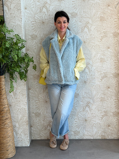 FLUFFY Gilet - Blauw