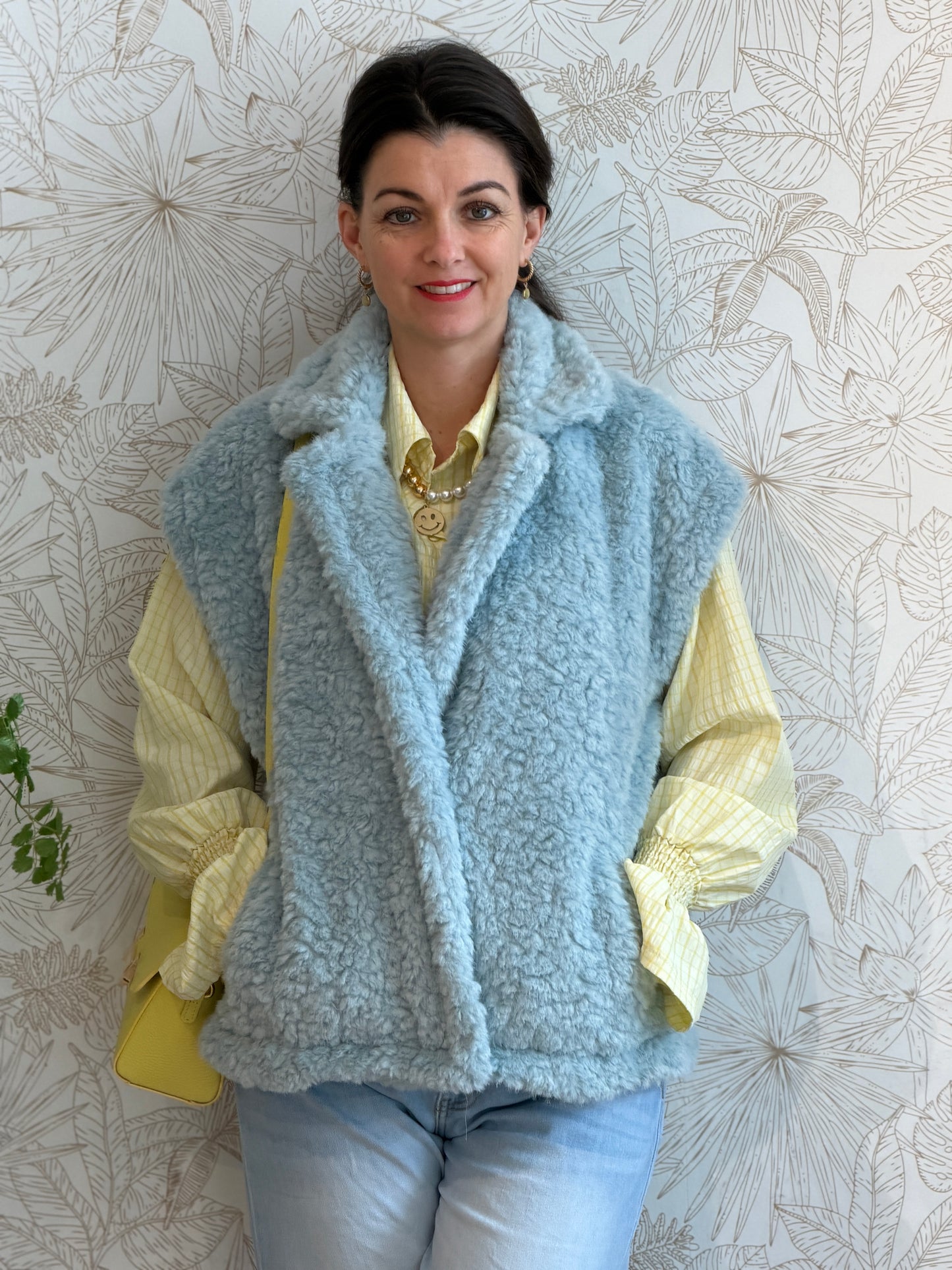 FLUFFY Gilet - Blauw