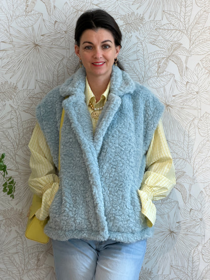 FLUFFY Gilet - Blauw